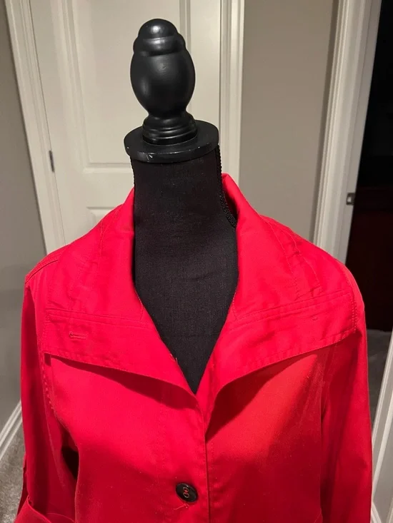 Ruby Rd. Vibrant Red Button-Front Utility Jacket - Picture 5 of 10